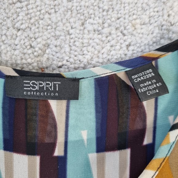 Esprit Women's Sheer Abstract Print Blouse Size M - Picture 5 of 10